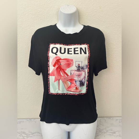 starlet Tops - Starlet Short Sleeve T Shirt Women’s L Queen Pullover Beaded Top NWOT​